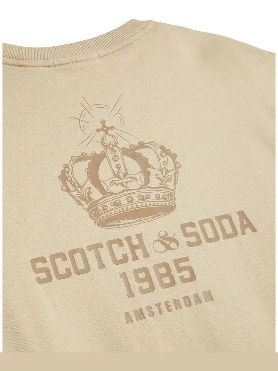 Футболка с круглым вырезом и логотипом SCOTCH & SODA, Plaza Taupe — изображение 3 из 4