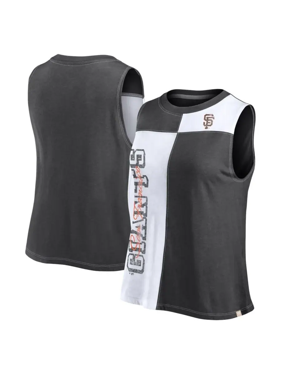 Fanatics Женская черно-белая майка с цветными блоками San Francisco Giants — изображение 1 из 3, черный белый