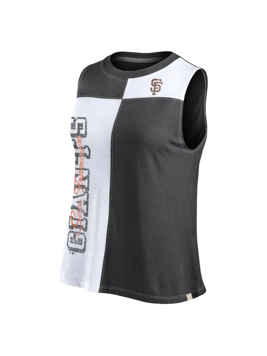 Fanatics Женская черно-белая майка с цветными блоками San Francisco Giants — изображение 3 из 3, черный белый