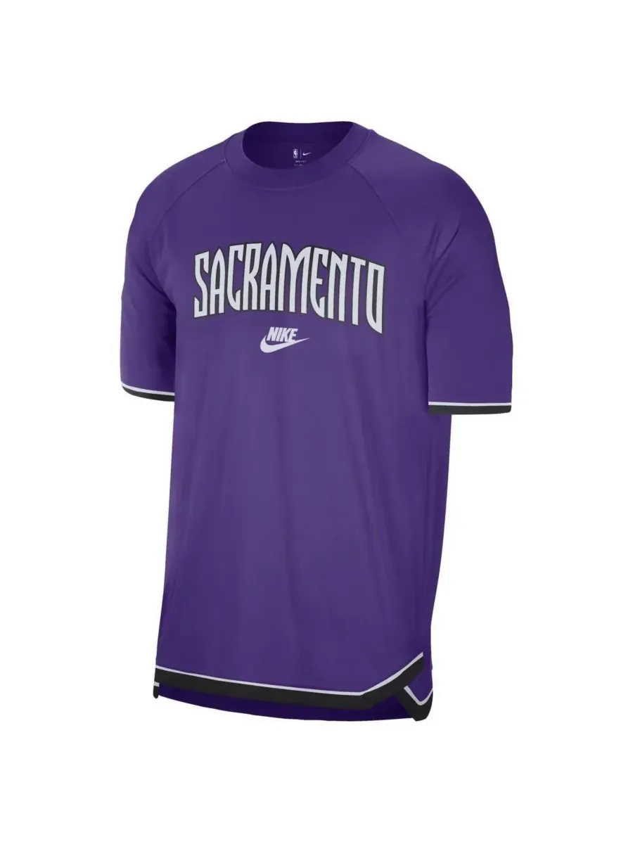 Nike Мужская фиолетовая футболка Sacramento Kings 2024/25 Classic Edition для предматчевой разминки — изображение 3 из 3