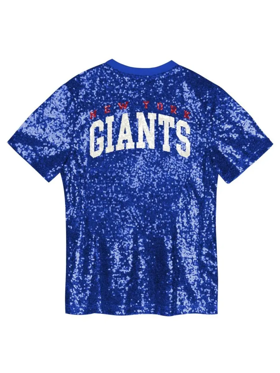 Топ с V-образным вырезом и пайетками в стиле New York Giants для девочек Outerstuff — изображение 2 из 3, королевский