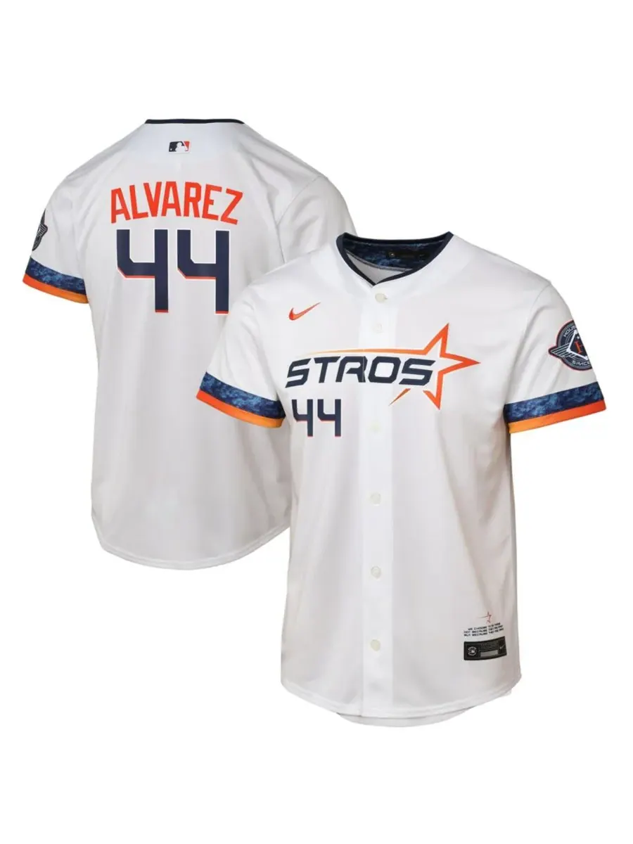 Nike Детская футболка Йордана Альвареса белого цвета с символикой команды Houston Astros City — изображение 1 из 3, белый
