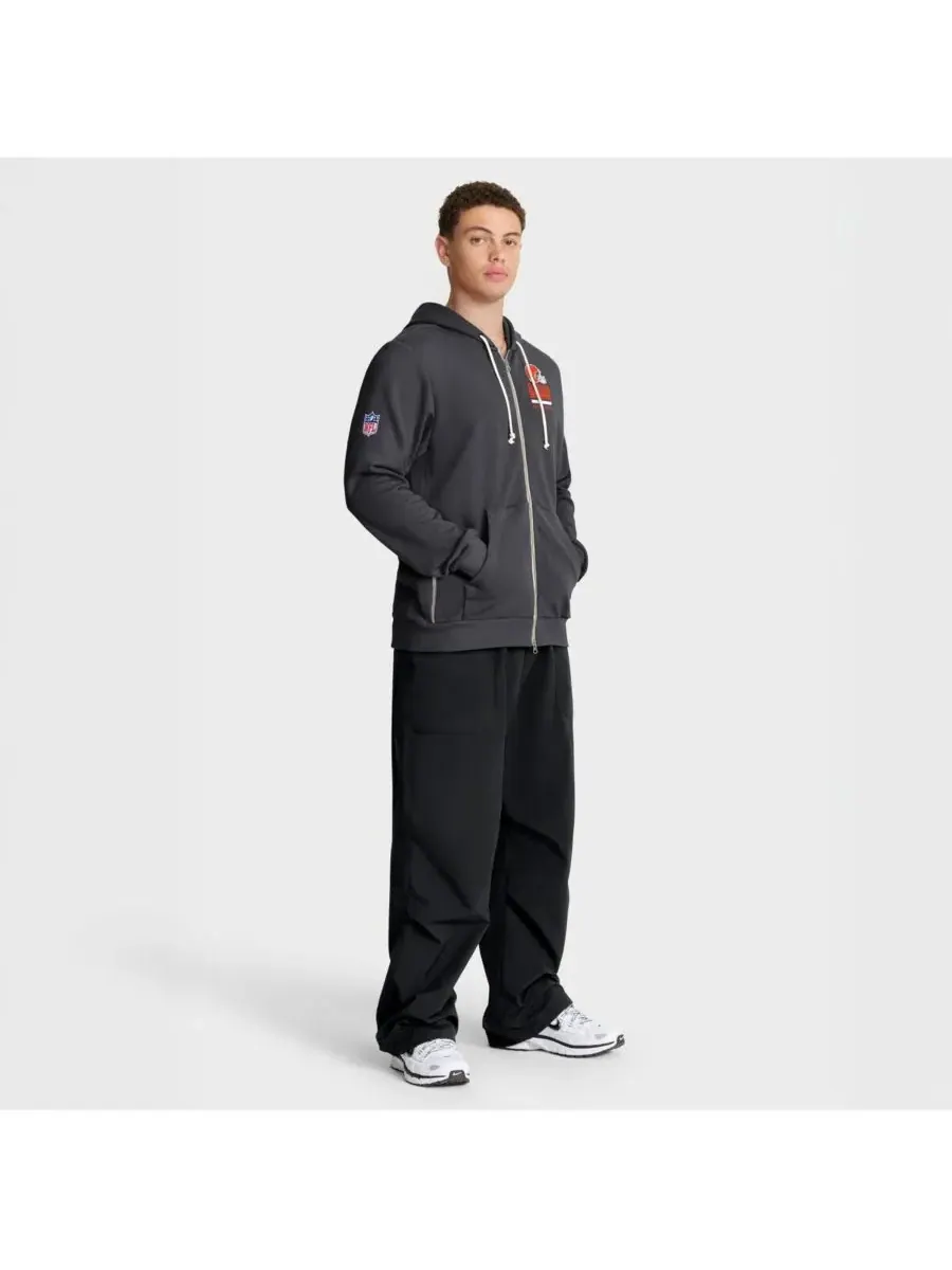 Nike Мужская толстовка на молнии Cleveland Browns Sideline Standard Issue Utility Player Dri-FIT — изображение 3 из 5, серый
