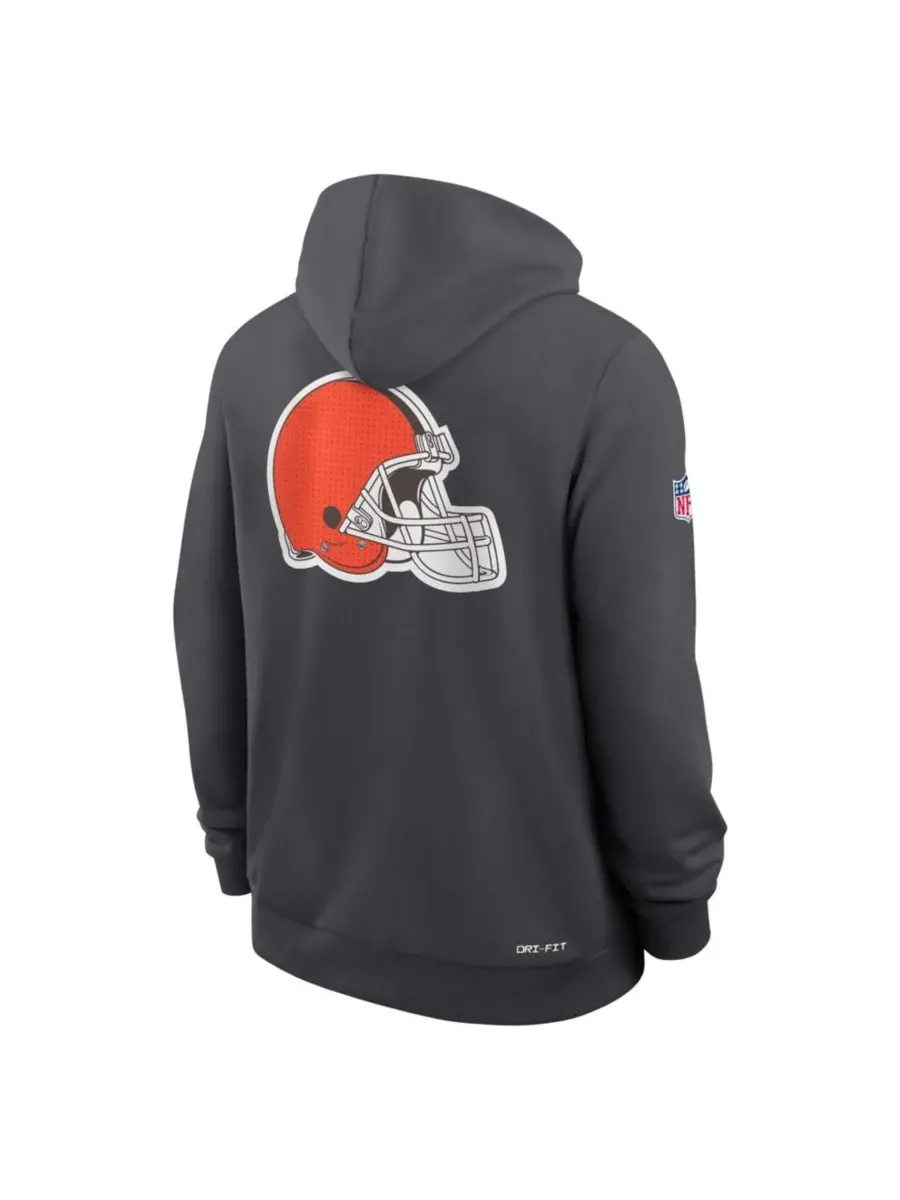 Nike Мужская толстовка на молнии Cleveland Browns Sideline Standard Issue Utility Player Dri-FIT — изображение 5 из 5, серый