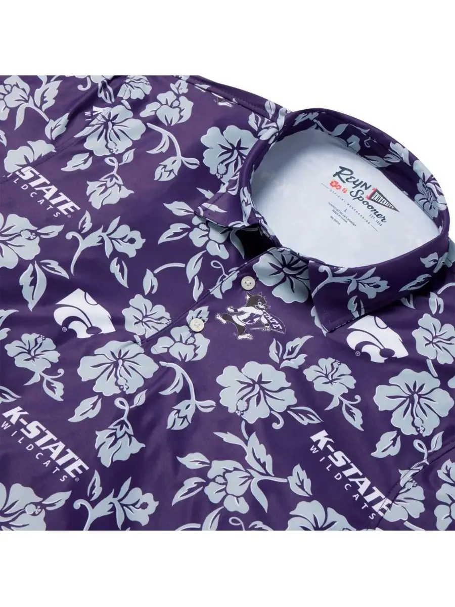 Reyn Spooner Мужская фиолетовая футболка-поло Kansas State Wildcats Performance — изображение 4 из 4, фиолетовый