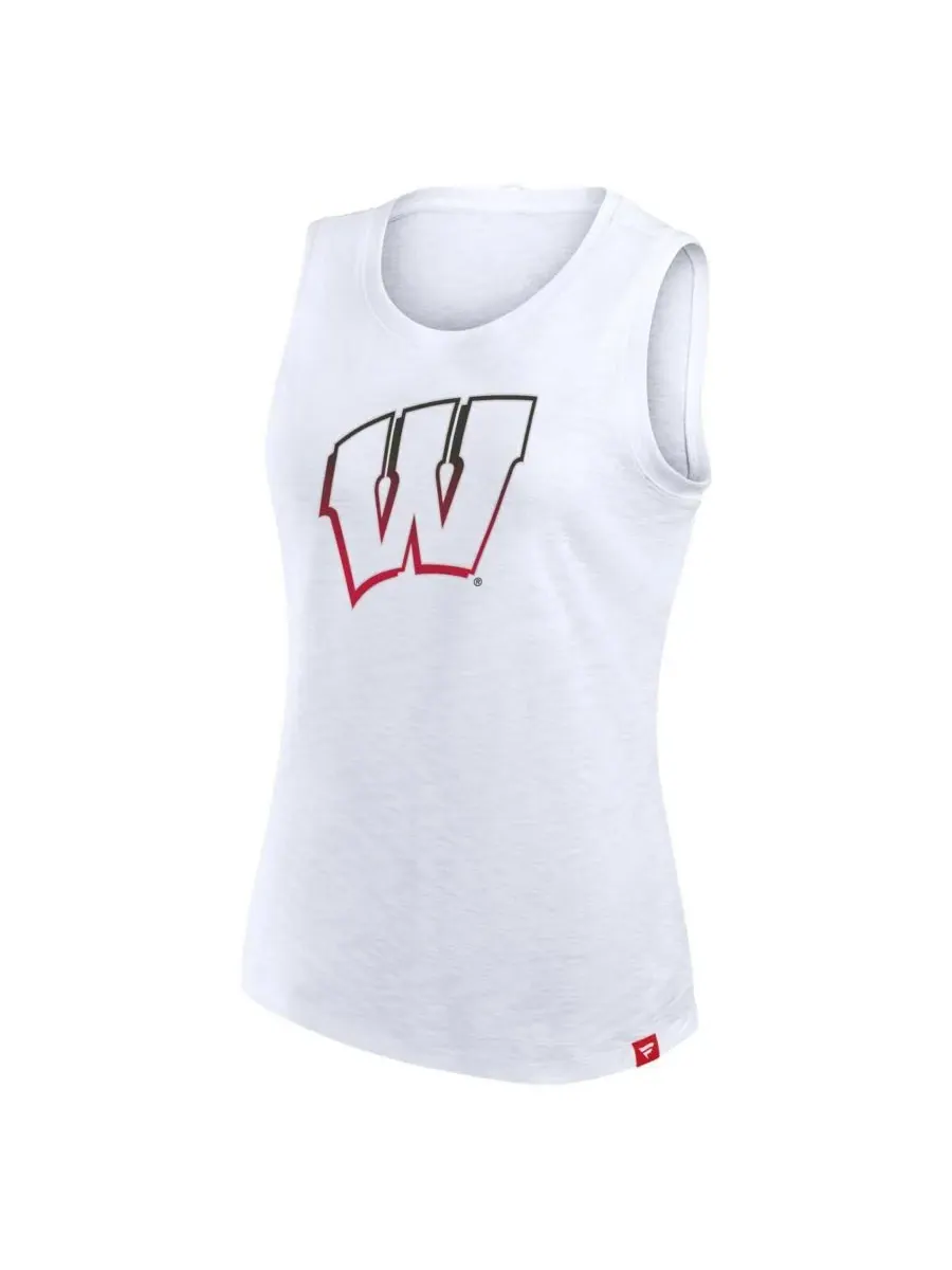 Fanatics Женская белая майка Wisconsin Badgers Activate Slub Tank Top — изображение 3 из 3, белый