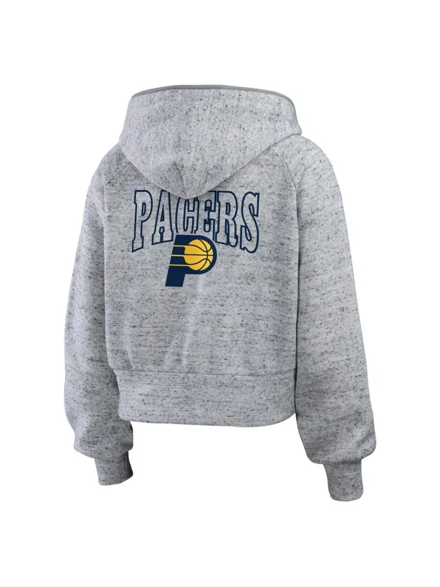 WEAR by Erin Andrews Женская толстовка на молнии серого цвета с крапчатым рисунком Indiana Pacers — изображение 3 из 3, серый
