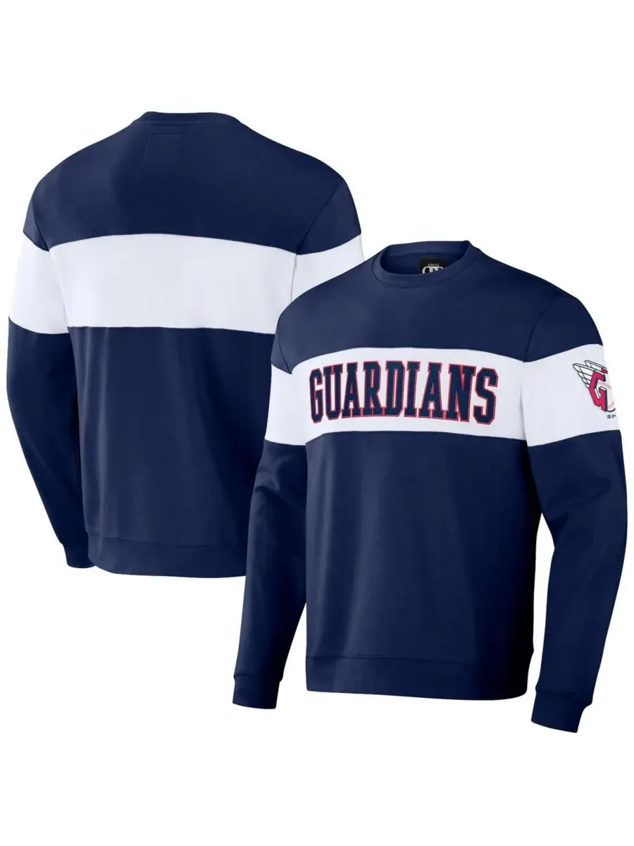 Fanatics Мужская толстовка Darius Rucker Collection by Navy Cleveland Guardians Stripe Pullover — изображение 1 из 3