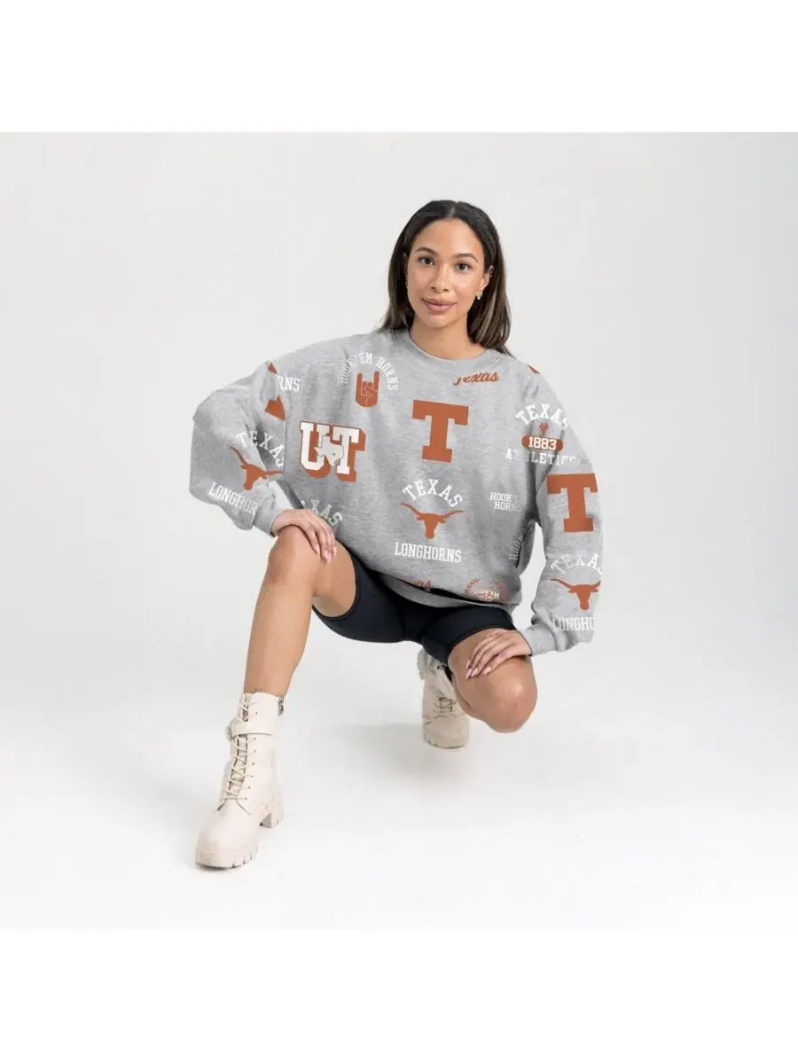 Gameday Couture Женская серая флисовая толстовка Texas Longhorns Always on Repeat — изображение 2 из 4, серый