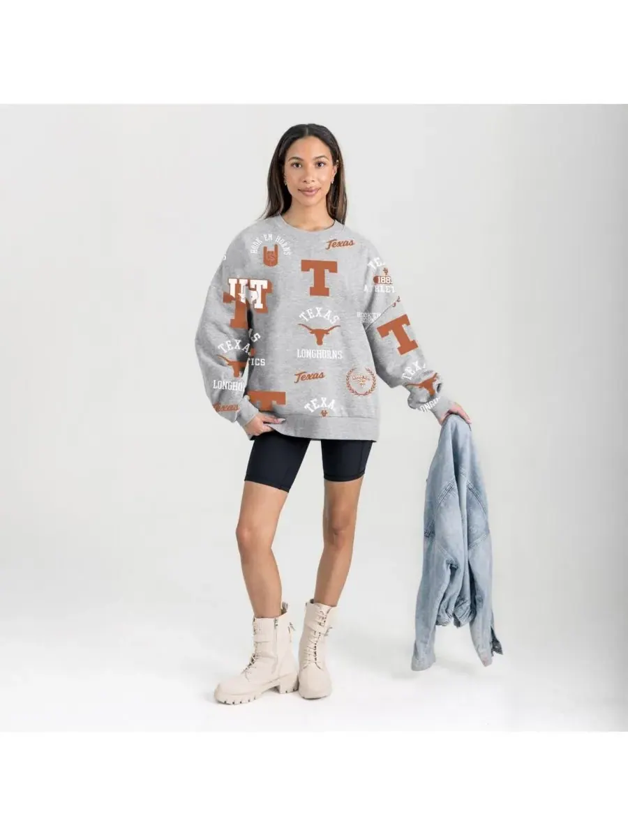 Gameday Couture Женская серая флисовая толстовка Texas Longhorns Always on Repeat — изображение 4 из 4, серый