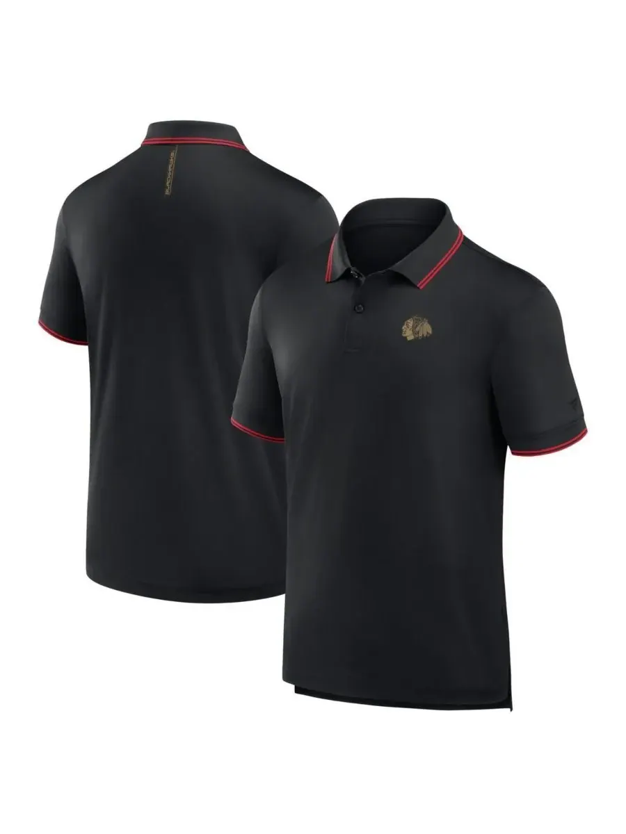 Fanatics Мужская черная моно-поло-рубашка Chicago Blackhawks Front Office Move — изображение 1 из 3, черный