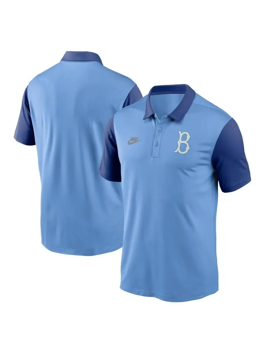 Nike Мужская светло-голубая поло-рубашка Brooklyn Dodgers Franchise Cooperstown Collection — изображение 1 из 3