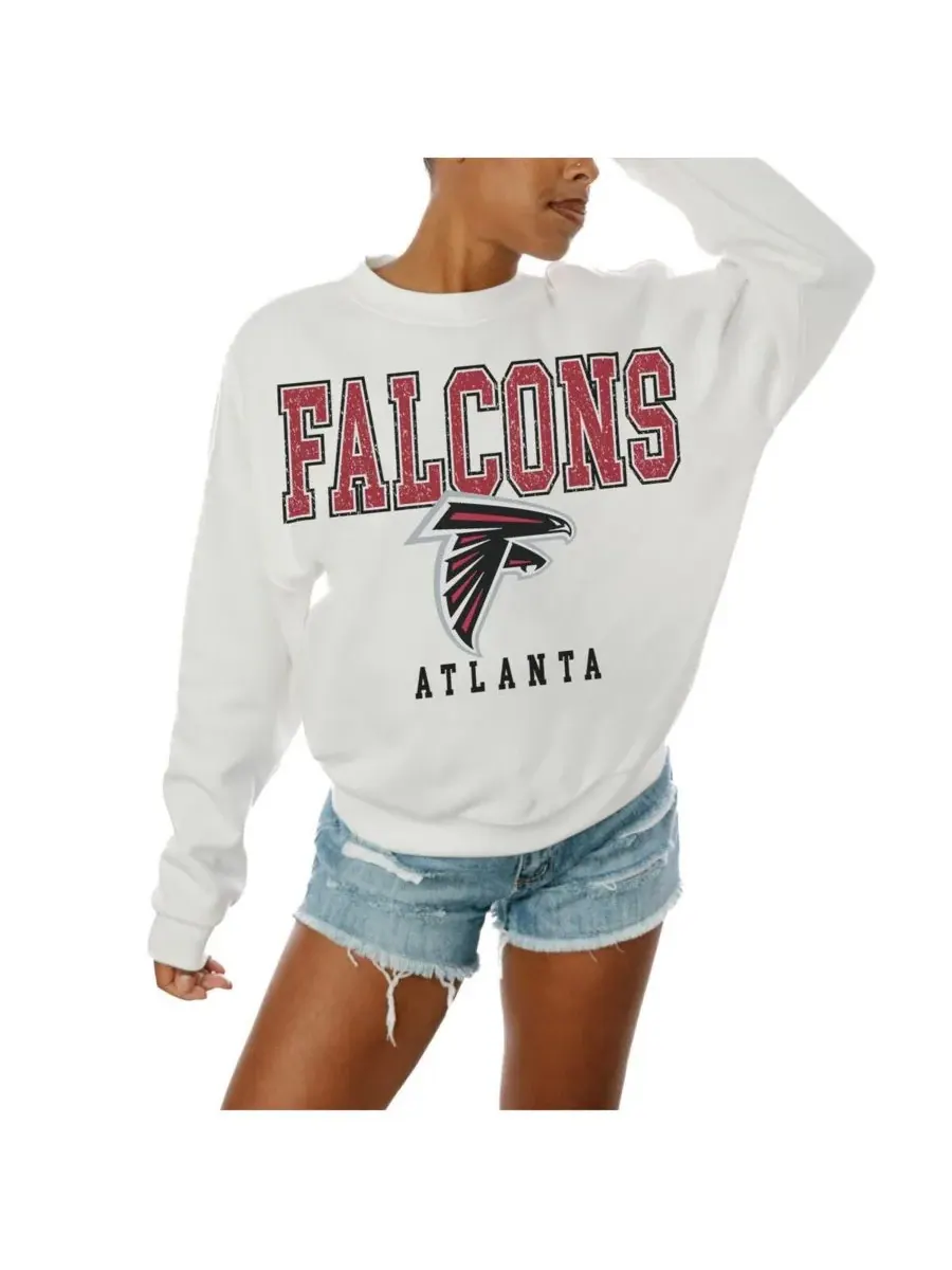 Gameday Couture Женская белая толстовка с круглым вырезом "Atlanta Falcons Sunday Drives" оверсайз