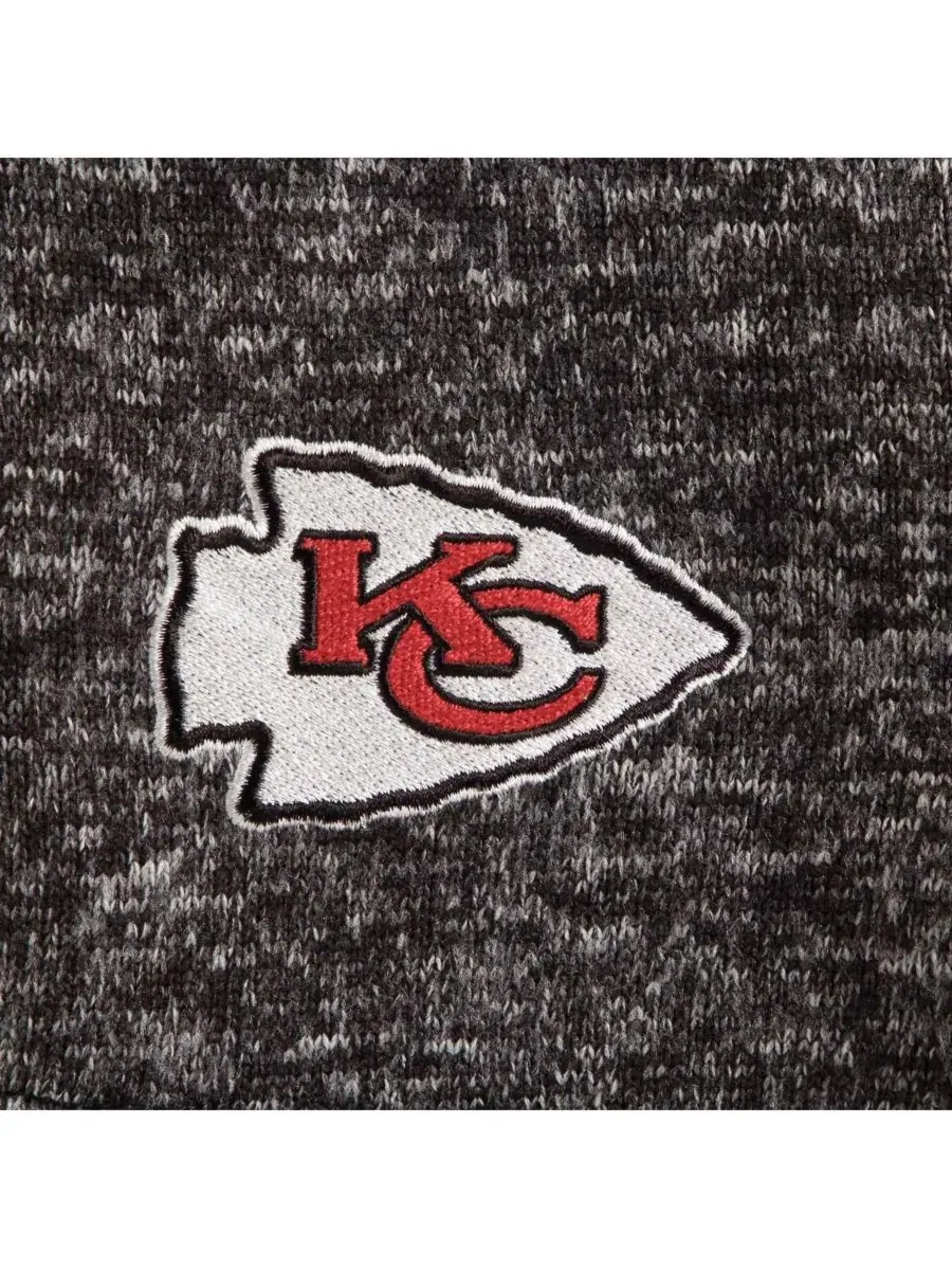 Antigua Мужская черная меланжевая куртка-пуловер Kansas City Chiefs Fortune с застежкой-молнией до — изображение 2 из 3