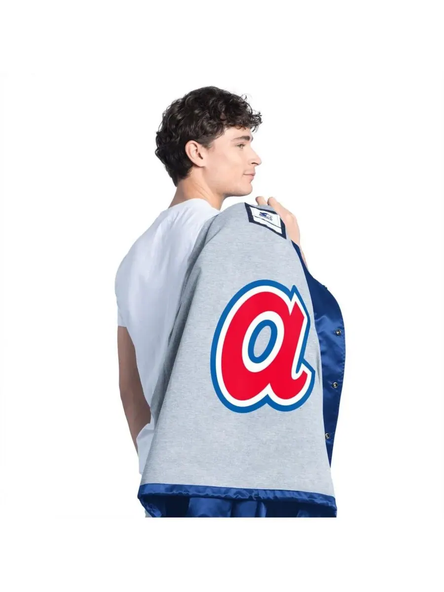 Мужская куртка тренера Royal Atlanta Braves Cooperstown Collection Point Man Full-Snap Starter — изображение 2 из 3