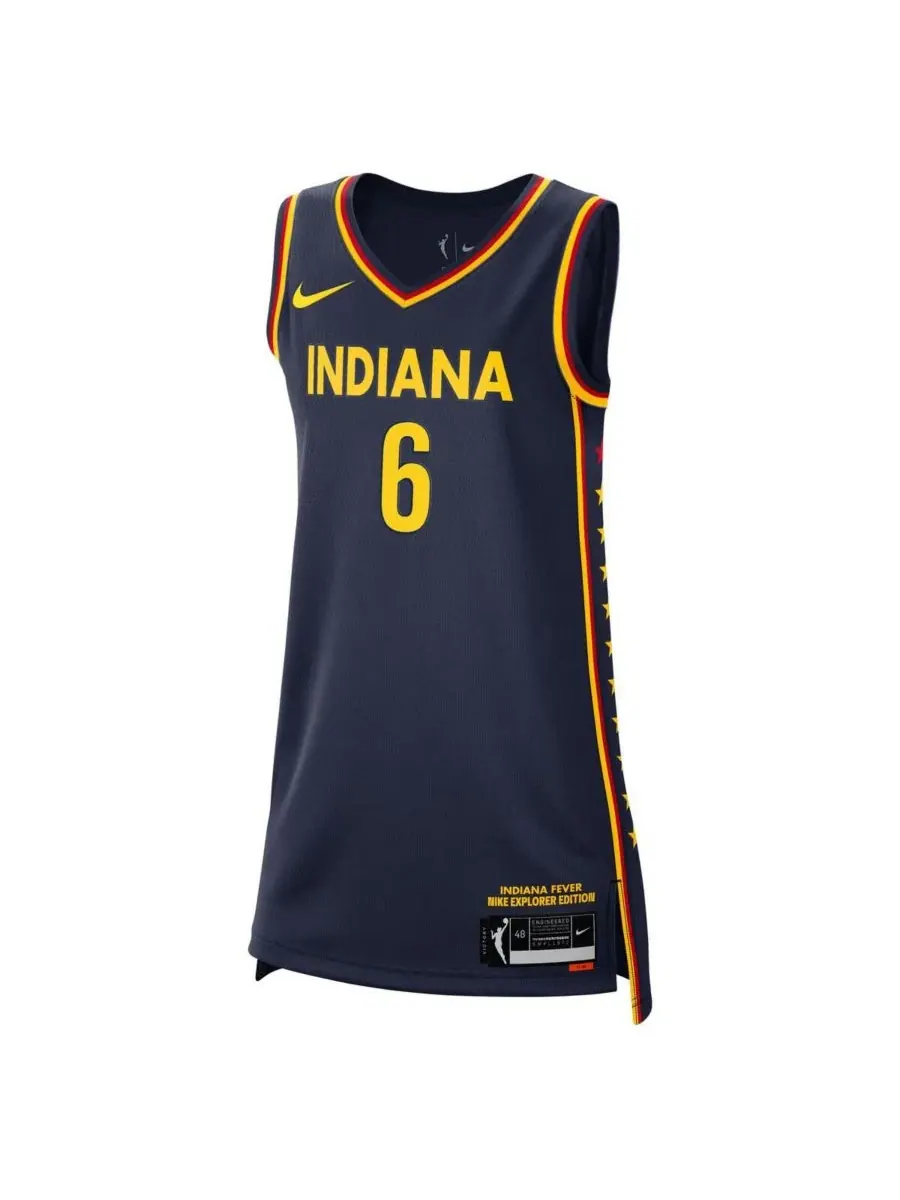 Nike Мужская и женская футболка Natasha Howard Navy Indiana Fever Explorer Edition Victory Jersey — изображение 2 из 3