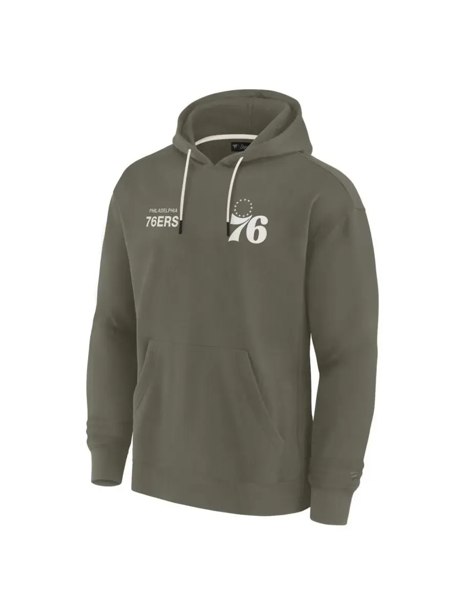 Fanatics Signature Мужская и женская толстовка с капюшоном из супермягкого флиса Philadelphia 76ers — изображение 2 из 3