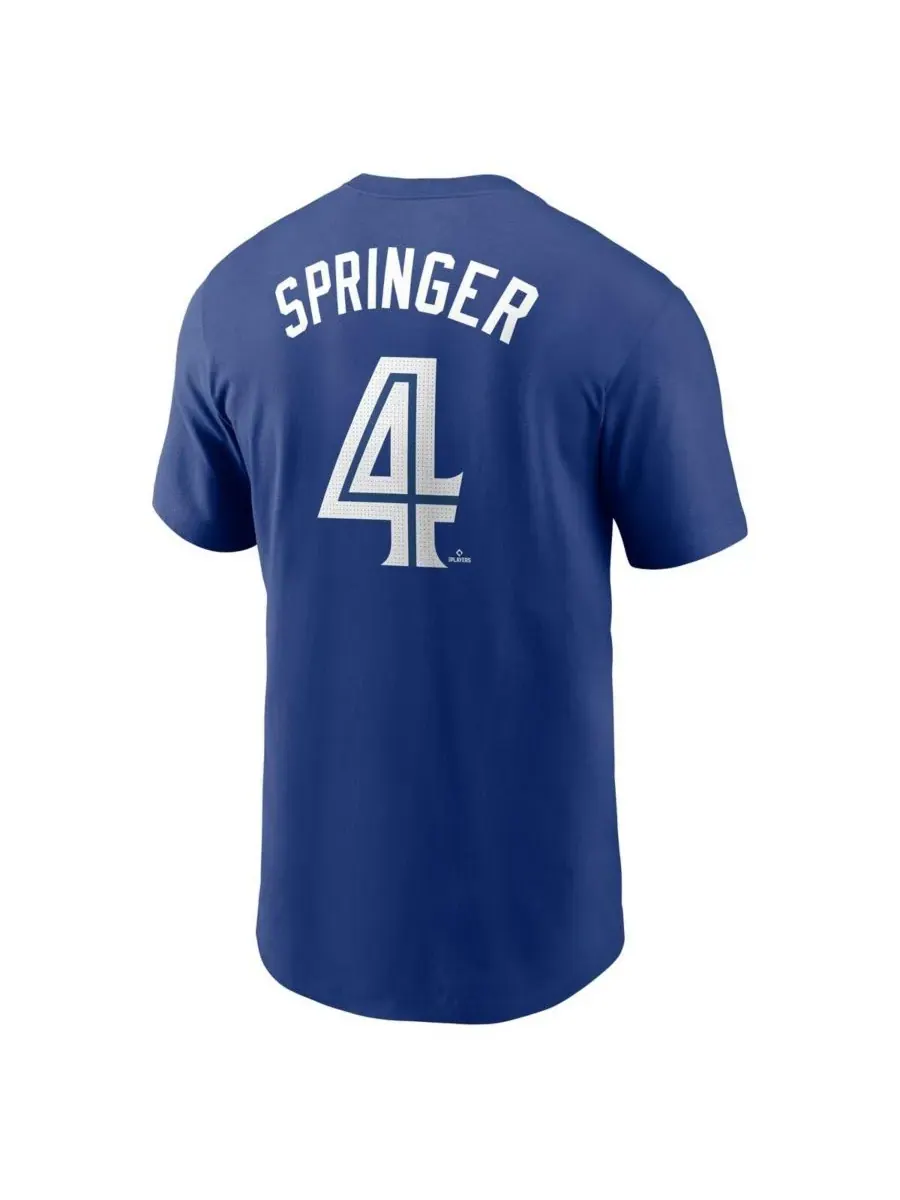 Nike Мужская футболка George Springer Royal Toronto Blue Jays с фьюзом и номером игрока — изображение 2 из 3, королевский