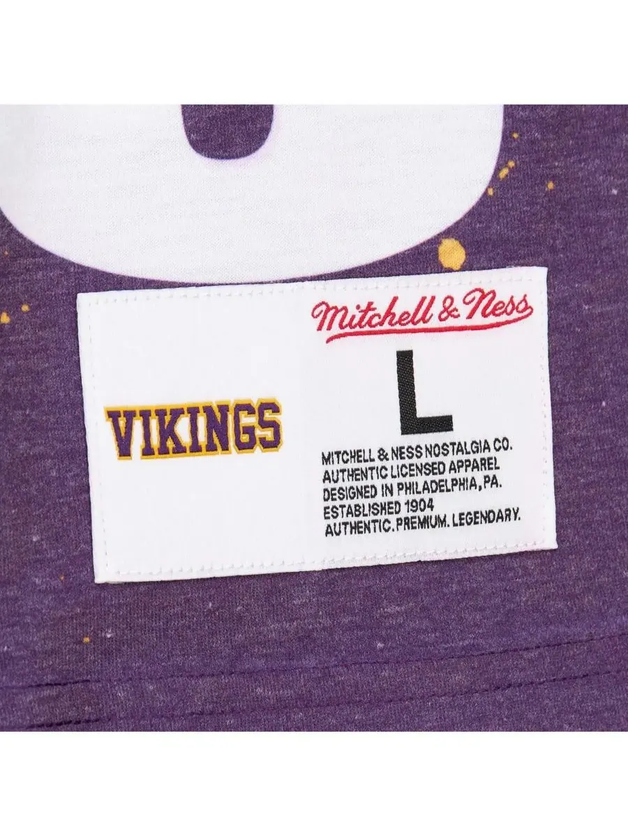 Mitchell & Ness Мужская футболка с изображением Рэнди Мосса, серая, с логотипом Minnesota Vikings — изображение 2 из 4, серый