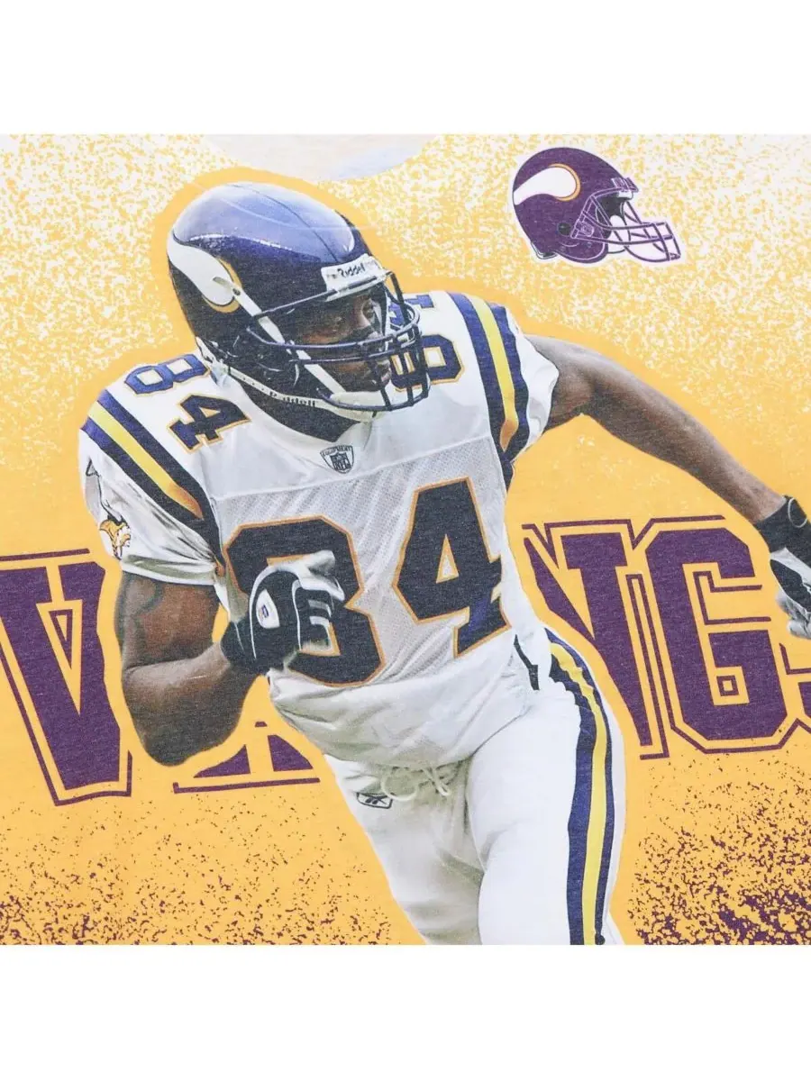 Mitchell & Ness Мужская футболка с изображением Рэнди Мосса, серая, с логотипом Minnesota Vikings — изображение 3 из 4, серый
