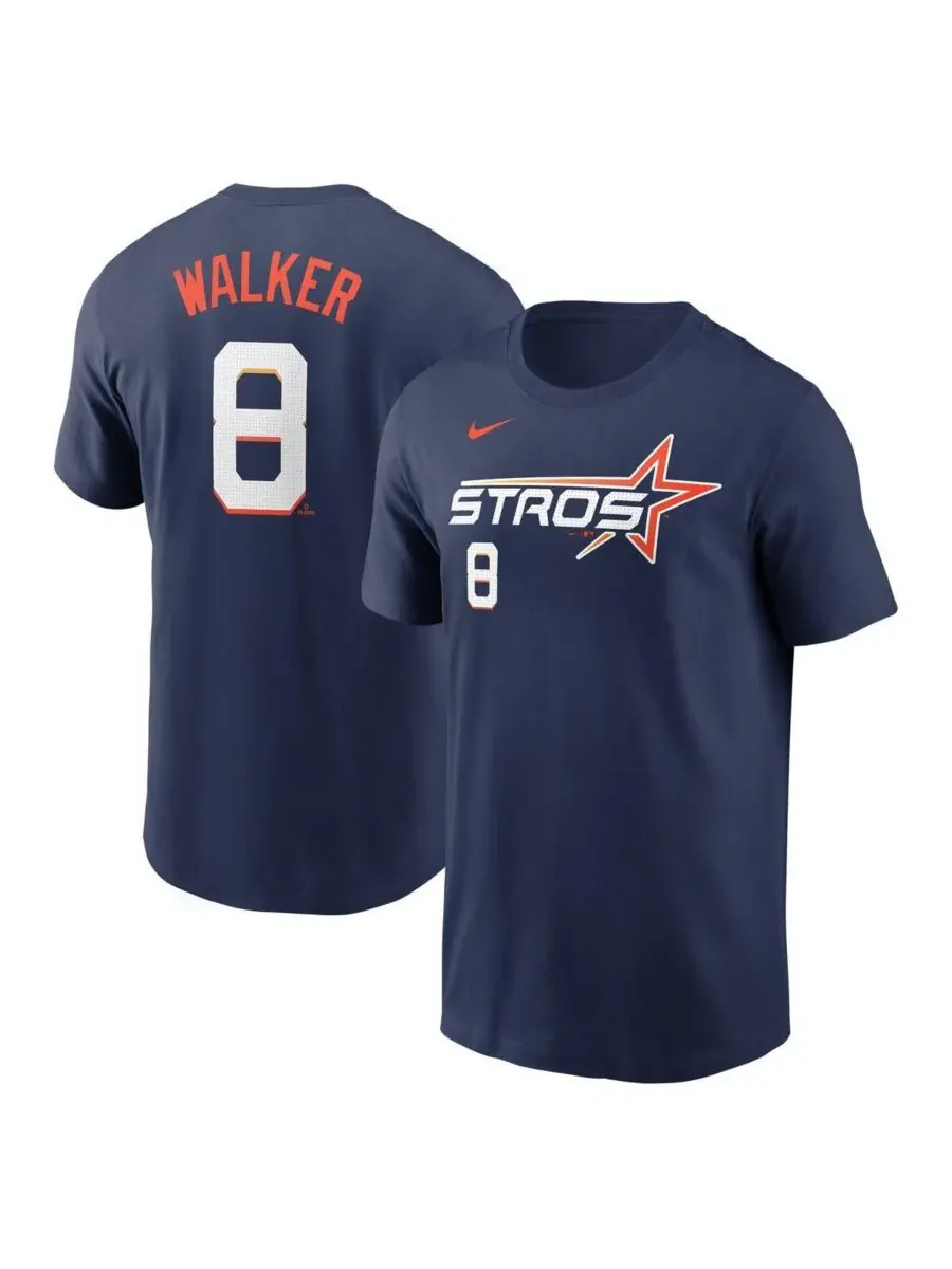 Nike Мужская футболка Christian Walker Navy Houston Astros 2025 City Connect Fuse с номером игрока — изображение 1 из 3