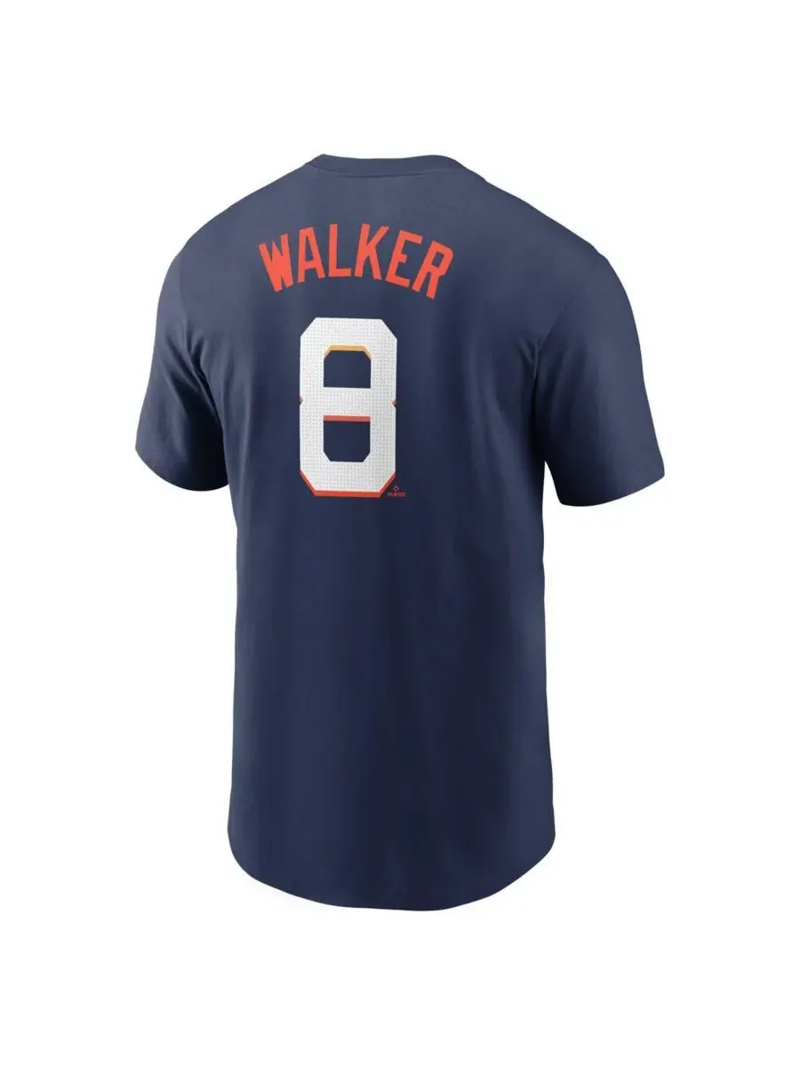 Nike Мужская футболка Christian Walker Navy Houston Astros 2025 City Connect Fuse с номером игрока — изображение 2 из 3