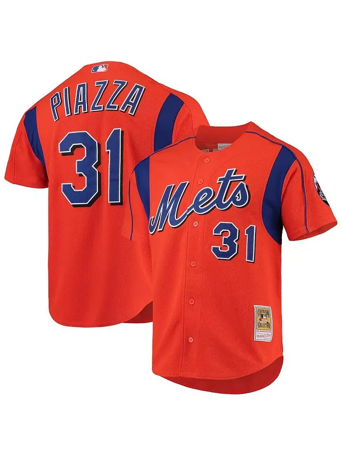 Мужская тренировочная бейсбольная майка Mike цвета апельсин New York Mets из коллекции Cooperstown — изображение 1 из 3
