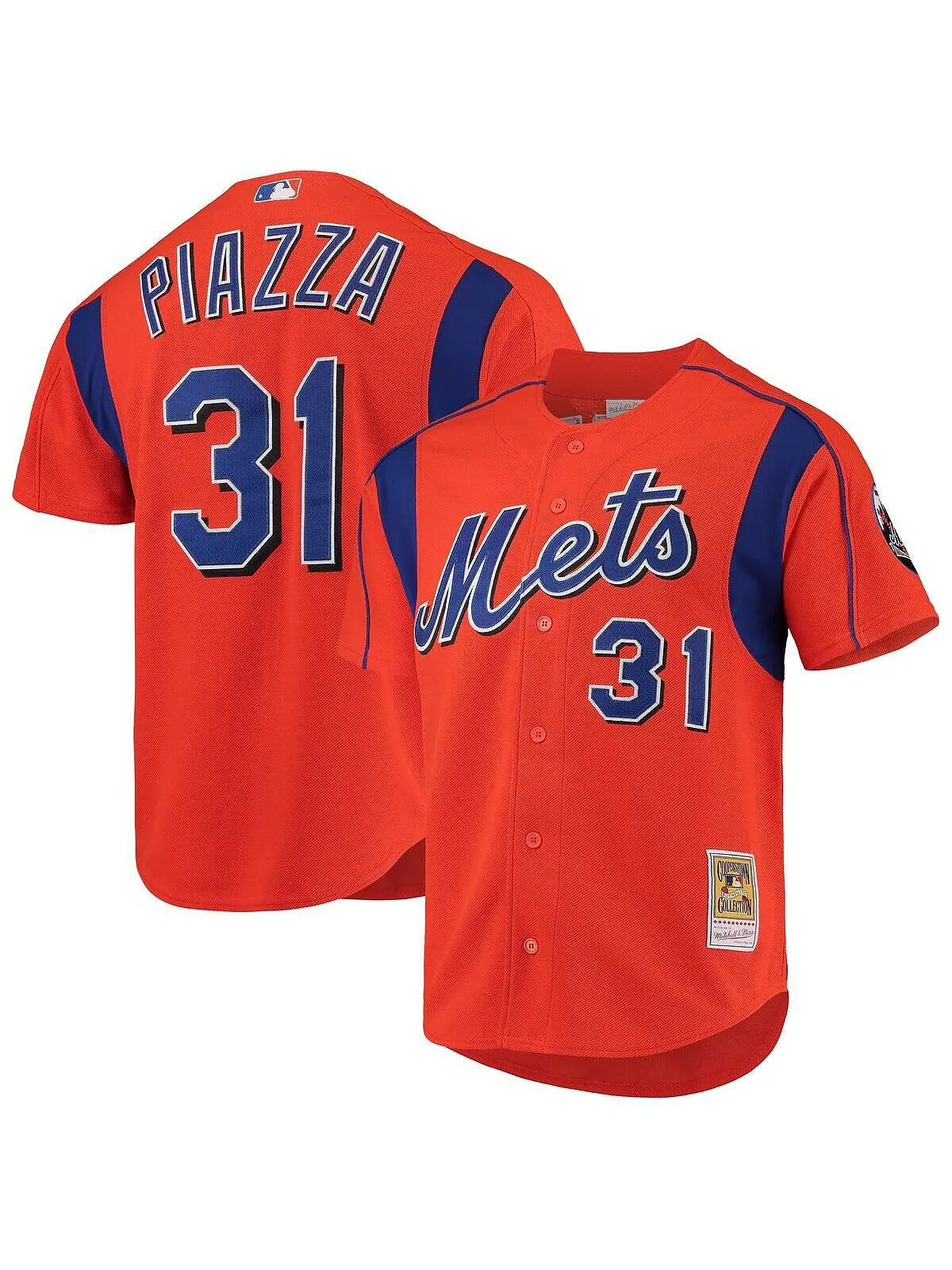 Мужская майка piazza orange new york mets cooperstown collection mesh batting practice jersey — изображение 1 из 3, оранжевый