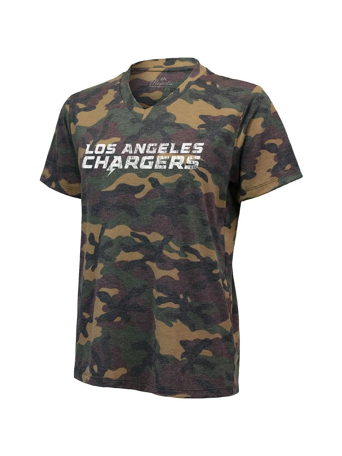 Женская футболка Justin Herbert Camo Los Angeles Chargers с именем и номером Tri-Blend с v-образным — изображение 2 из 2