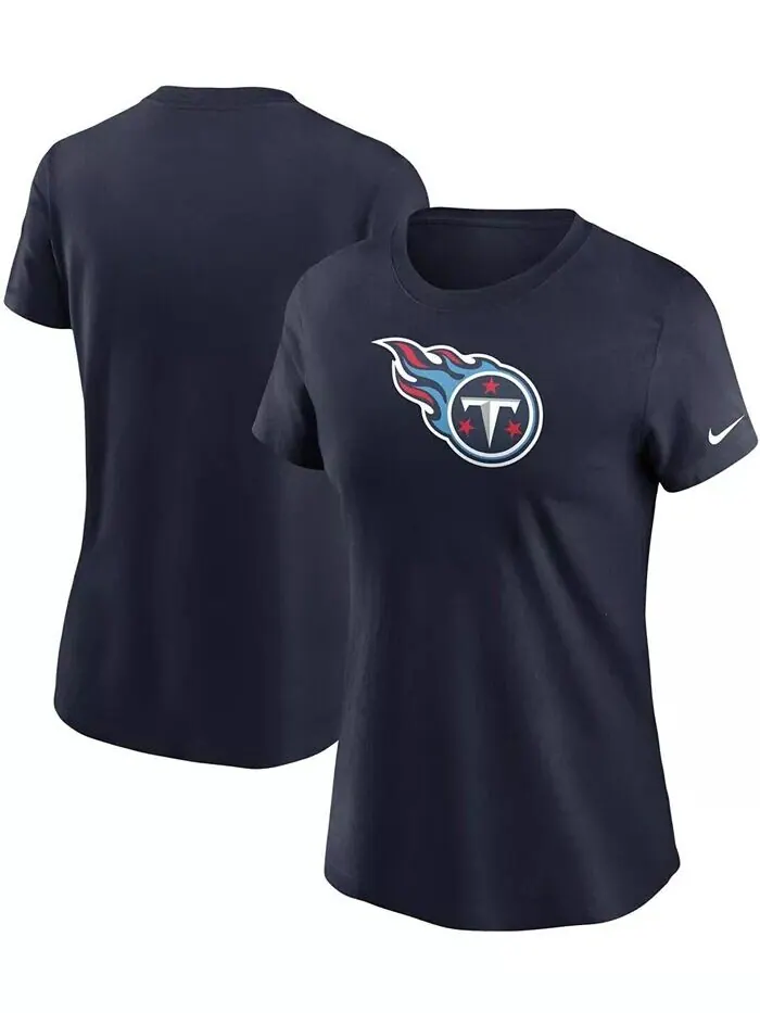 Женская темно-синяя футболка с логотипом Tennessee Titans Essential Nike — изображение 1 из 3