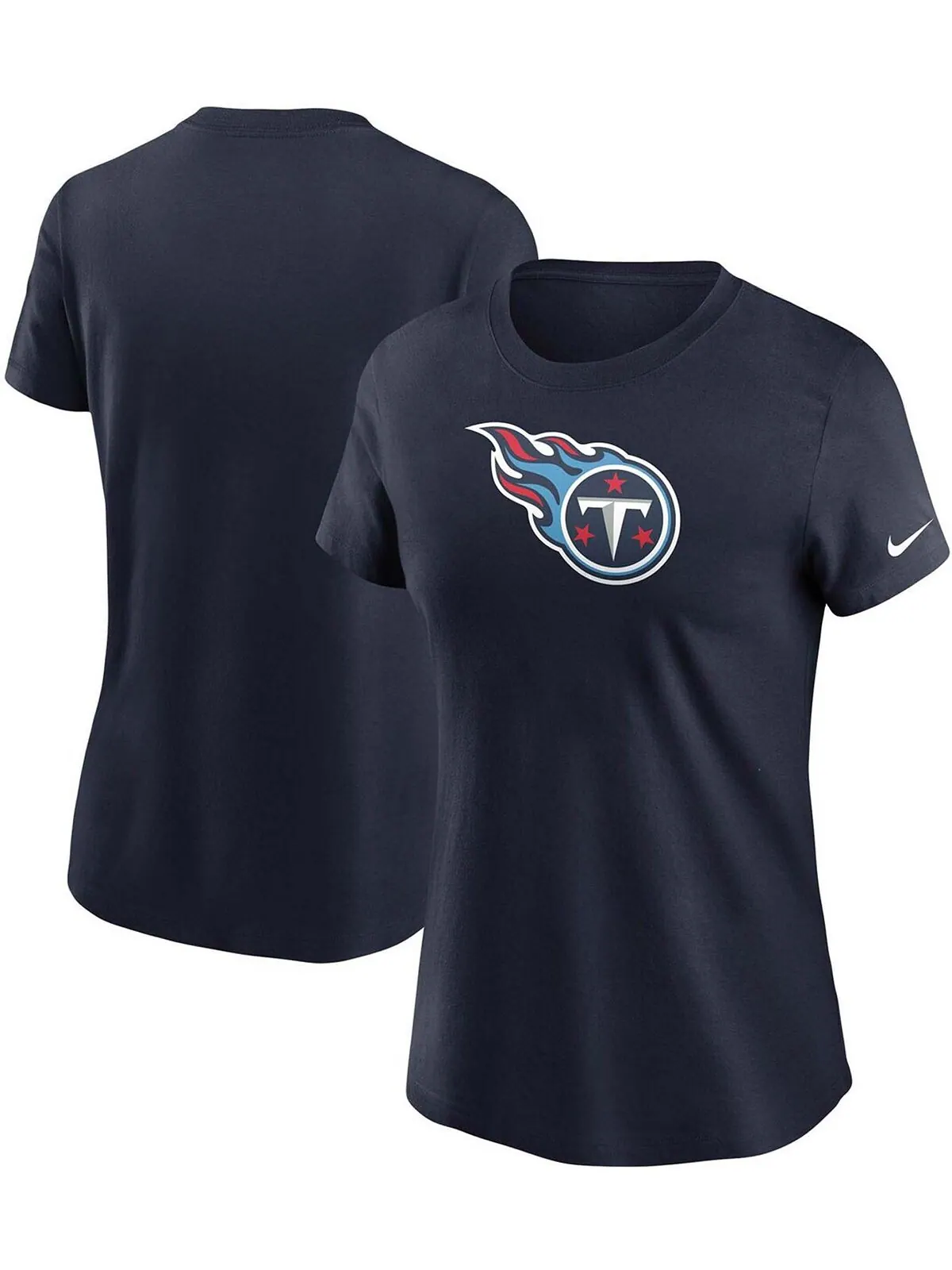 Женская темно-синяя футболка с логотипом Tennessee Titans Essential Nike — изображение 1 из 3, темно-синий