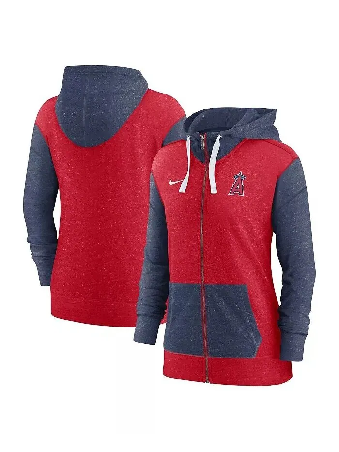 Женская красная толстовка с молнией во всю длину Los Angeles Angels Nike — изображение 1 из 3