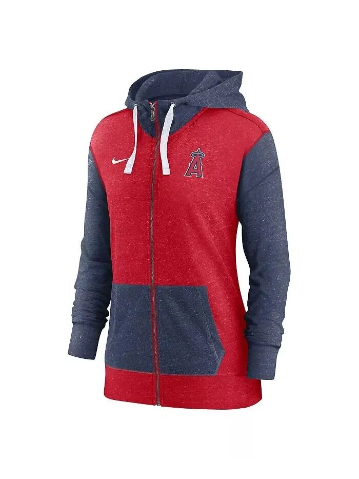 Женская красная толстовка с молнией во всю длину Los Angeles Angels Nike — изображение 3 из 3