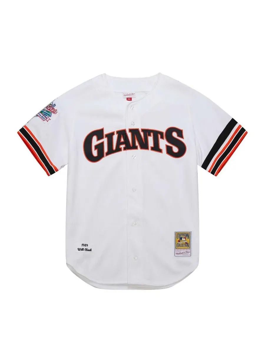 Мужская белая футболка Уилла Кларка, San Francisco Giants, коллекция Cooperstown 1989 года — изображение 2 из 3, белый