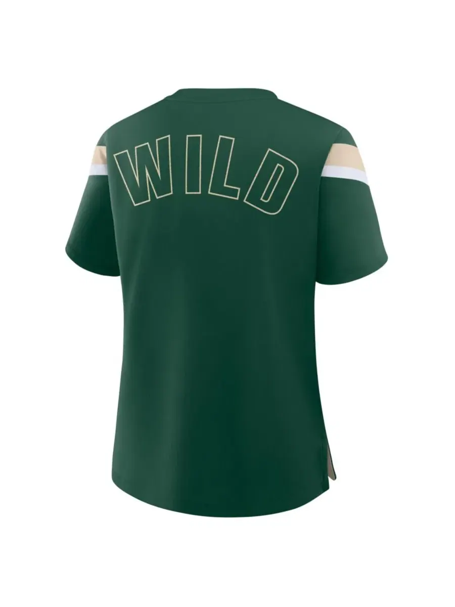 Женская зеленая футболка Minnesota Wild Offside Athena Fanatics — изображение 2 из 5, зеленый