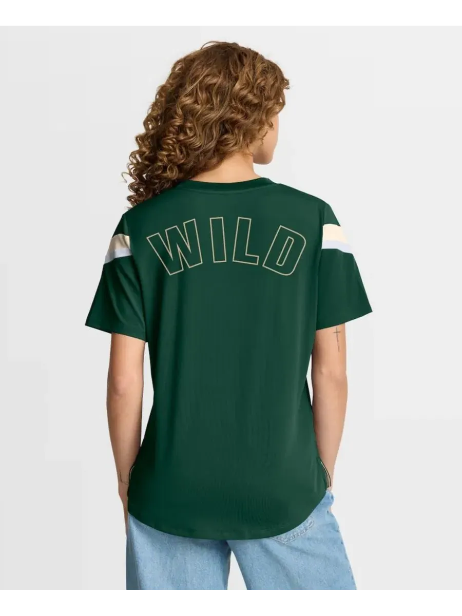 Женская зеленая футболка Minnesota Wild Offside Athena Fanatics — изображение 3 из 5, зеленый
