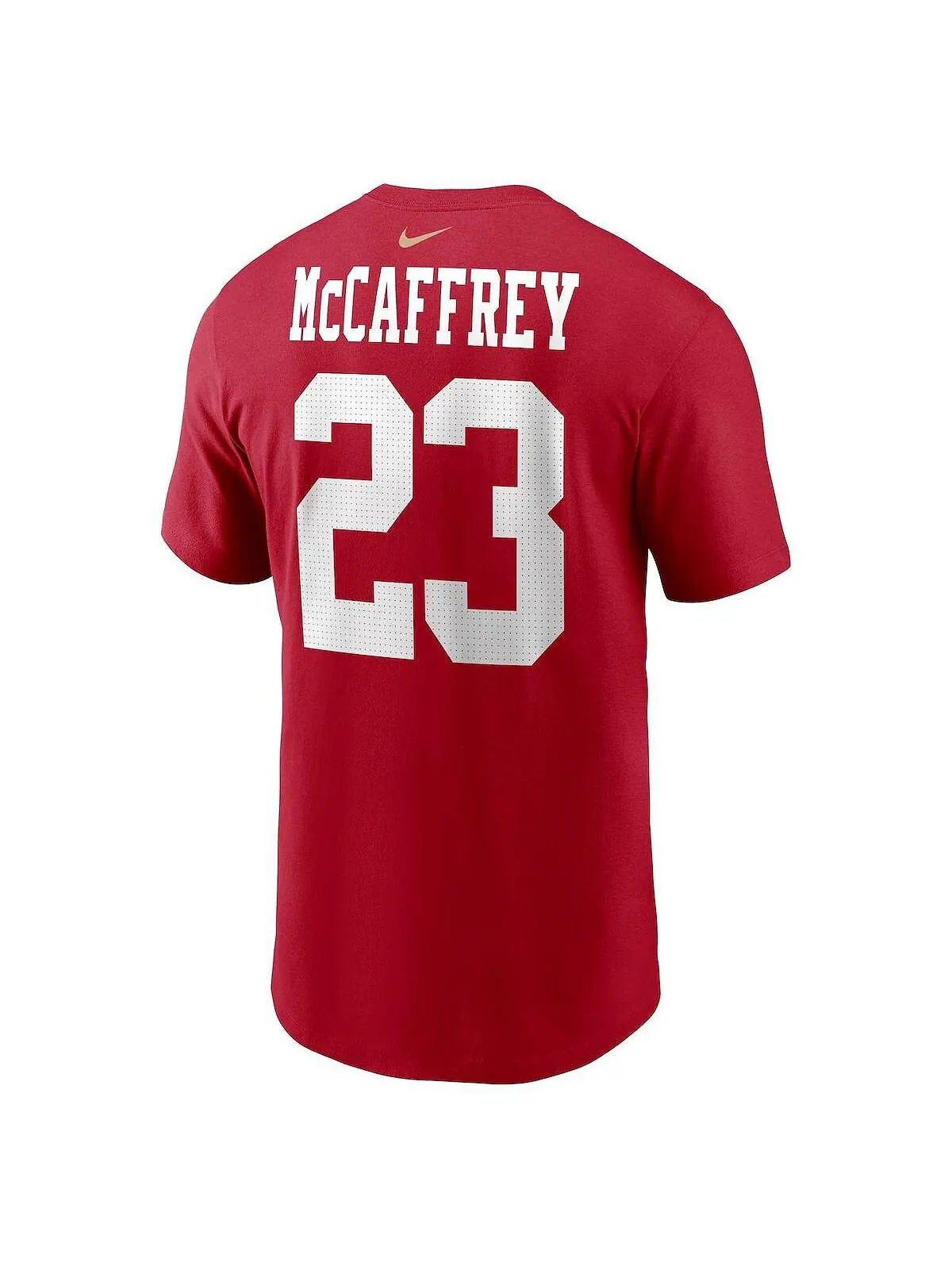 Мужская футболка Christian McCaffrey Scarlet San Francisco 49ers с именем и номером игрока Nike — изображение 3 из 3, алый