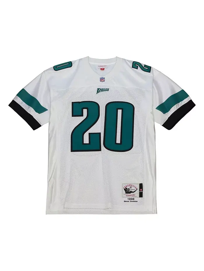 Мужская аутентичная футболка Philadelphia Eagles 1996 года Брайана Докинза в белом цвете Mitchell & — изображение 3 из 4