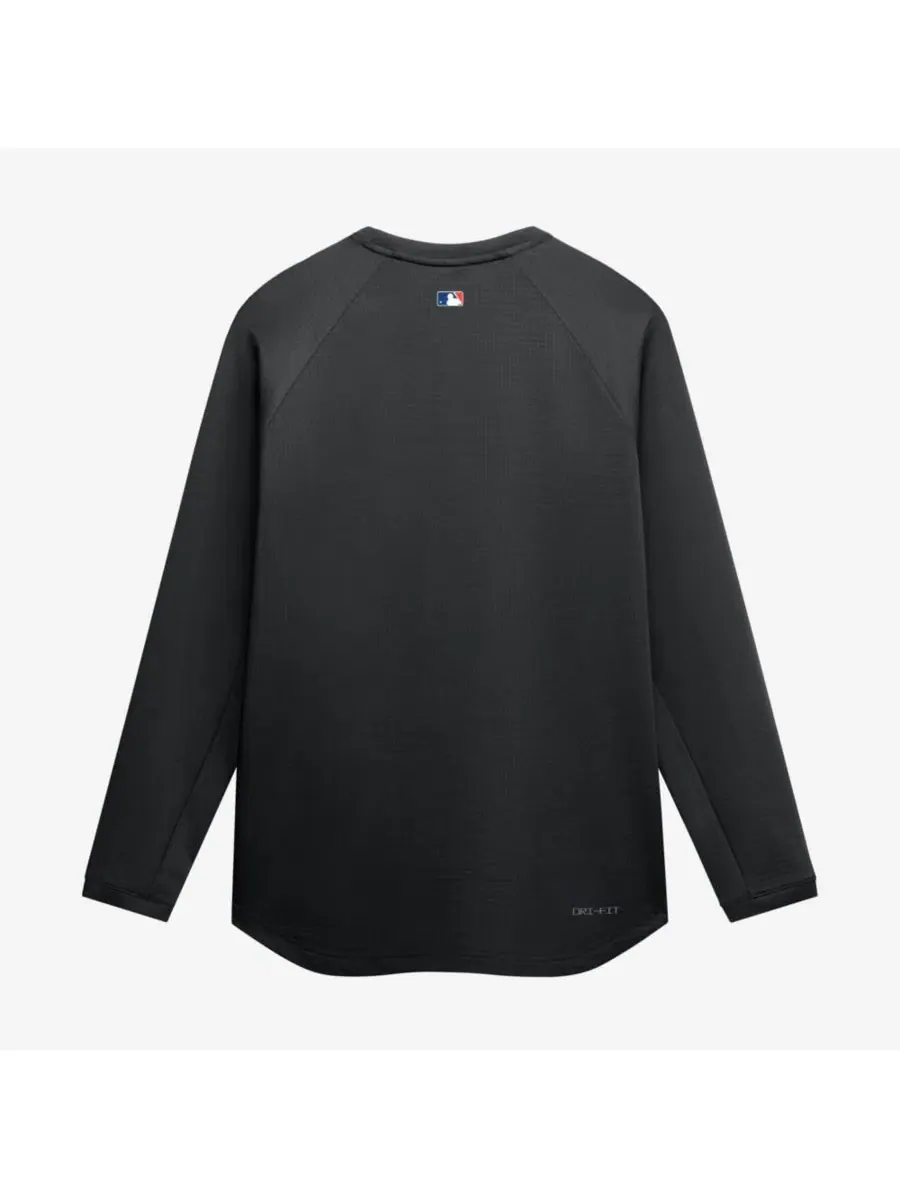 Мужская черная толстовка New York Mets из аутентичной коллекции с рукавами реглан и технологией — изображение 3 из 5, черный