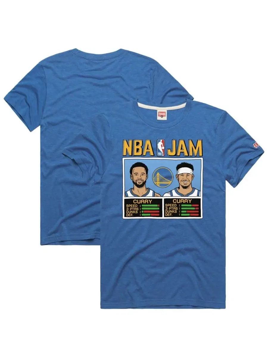 Мужская футболка Stephen Curry Seth Curry Royal Golden State Warriors NBA Jam Tri-Blend Homage — изображение 1 из 3