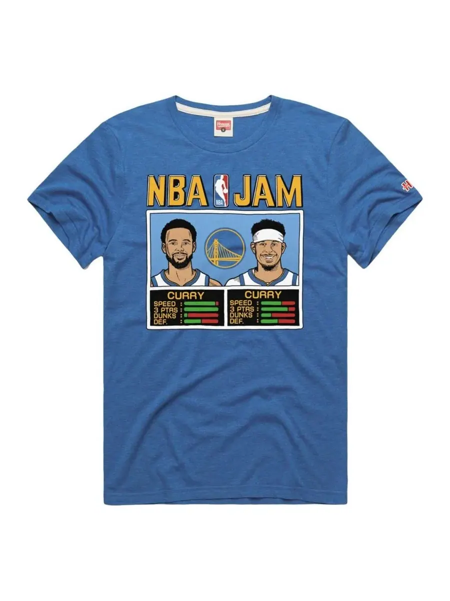 Мужская футболка Stephen Curry Seth Curry Royal Golden State Warriors NBA Jam Tri-Blend Homage — изображение 2 из 3