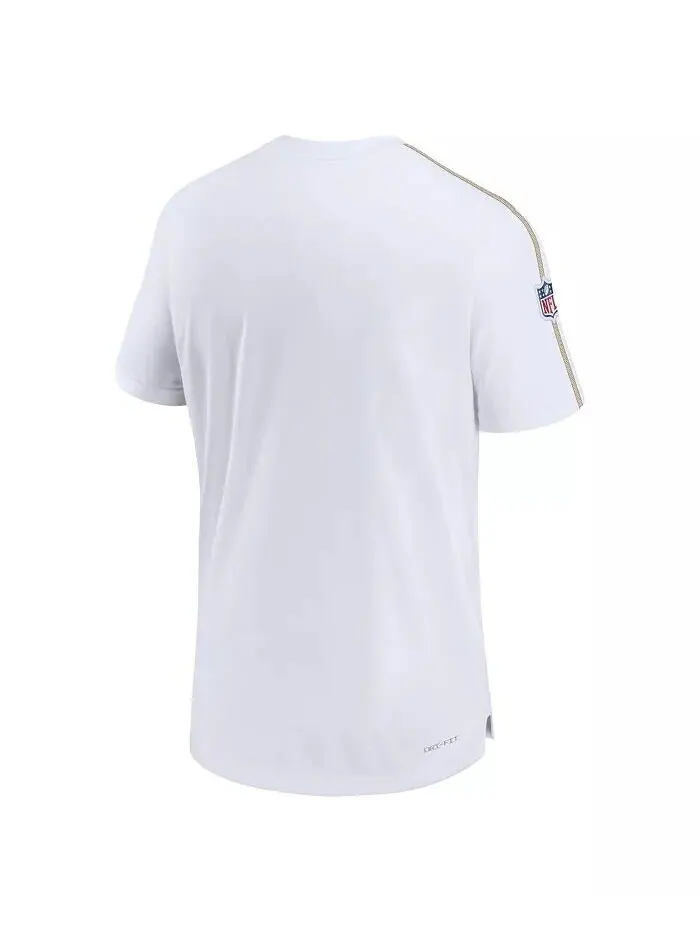 Мужская белая футболка New Orleans Saints Sideline Alternate Logo Coach Performance Nike — изображение 2 из 3