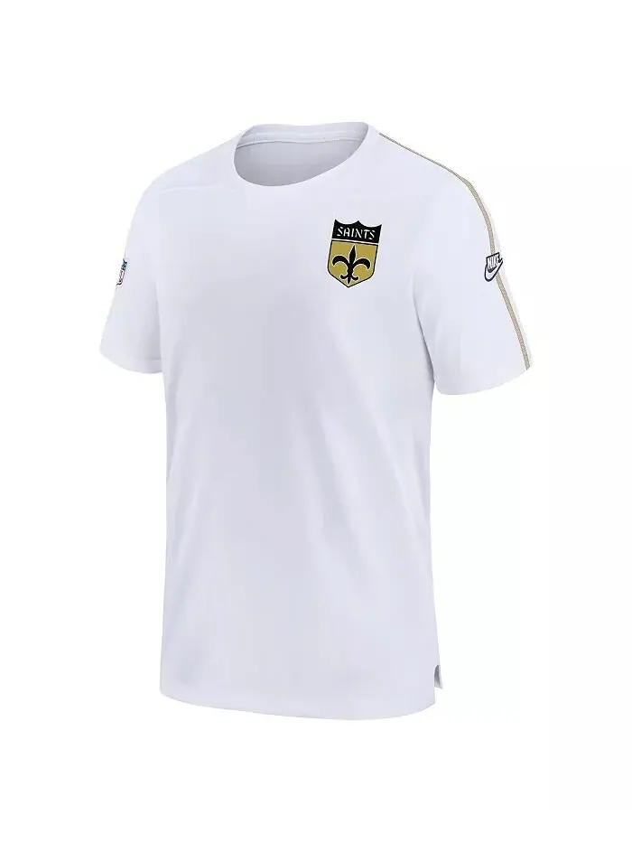 Мужская белая футболка New Orleans Saints Sideline Alternate Logo Coach Performance Nike — изображение 3 из 3