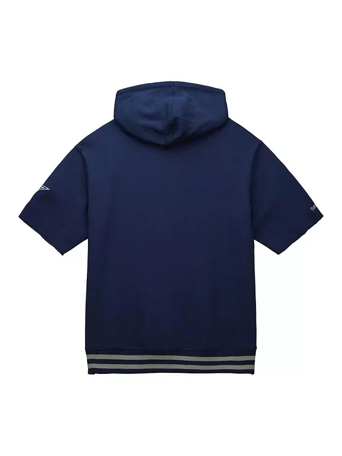 Мужская синяя толстовка с капюшоном Dallas Cowboys Pre-Game с короткими рукавами Mitchell & Ness — изображение 3 из 4