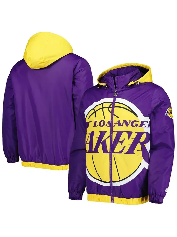 Мужская фиолетовая толстовка-куртка с молнией The Triple Double Los Angeles Lakers Starter