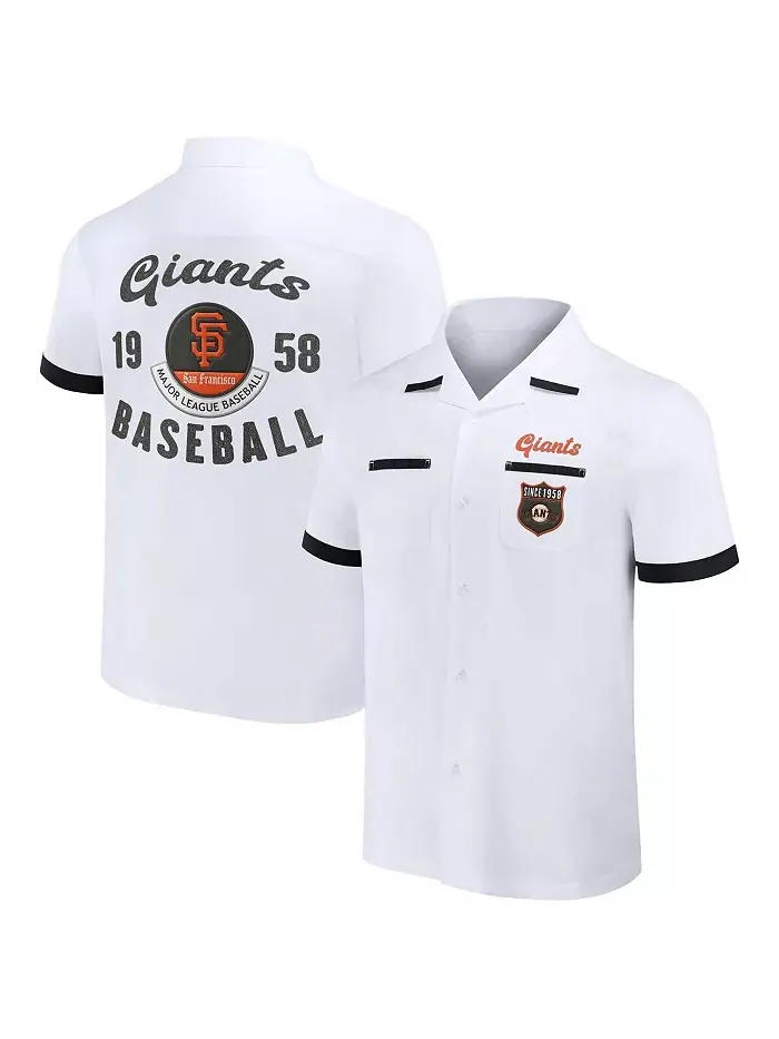 Мужская рубашка на пуговицах для боулинга Darius Rucker Collection от White San Francisco Giants — изображение 1 из 3