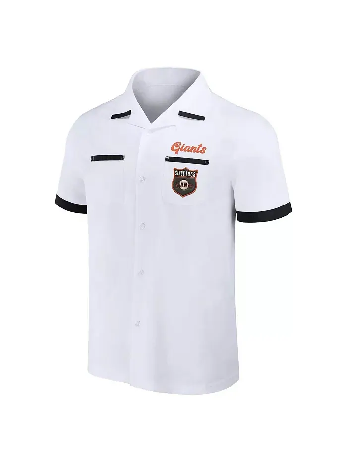 Мужская рубашка на пуговицах для боулинга Darius Rucker Collection от White San Francisco Giants — изображение 3 из 3