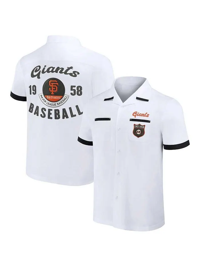 Мужская рубашка на пуговицах для боулинга Darius Rucker Collection от White San Francisco Giants — изображение 1 из 3, белый