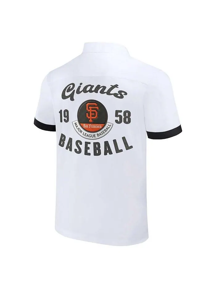 Мужская рубашка на пуговицах для боулинга Darius Rucker Collection от White San Francisco Giants — изображение 2 из 3, белый