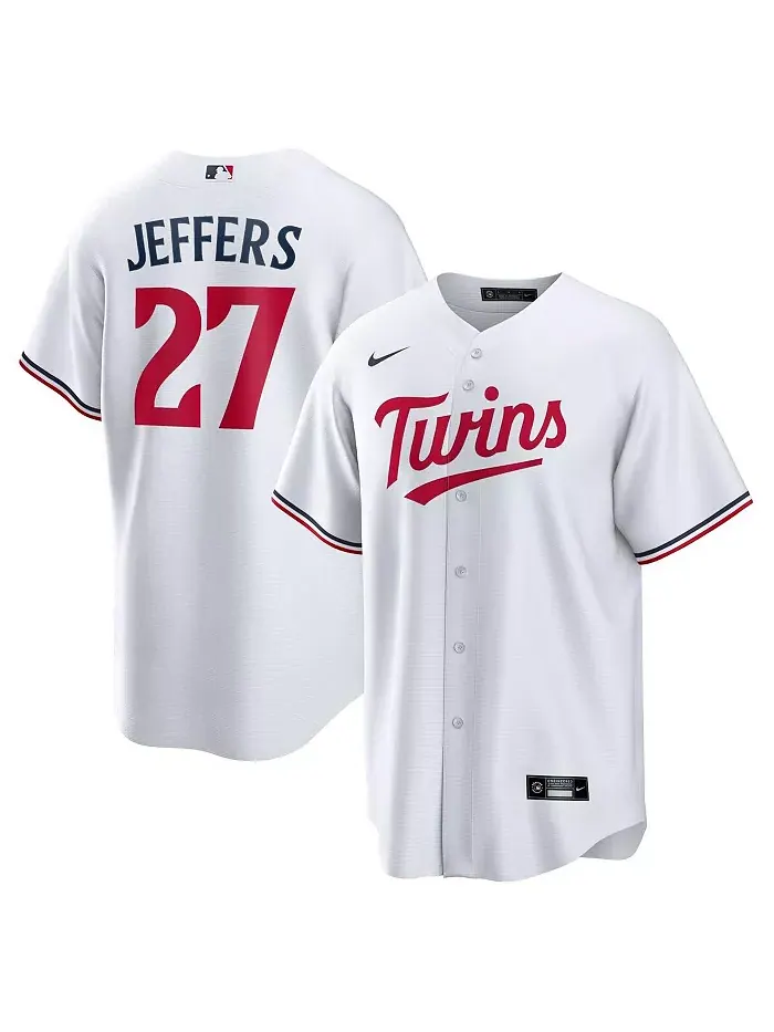 Мужская реплика игровой футболки Ryan Jeffers Minnesota Twins белого цвета Nike — изображение 1 из 3